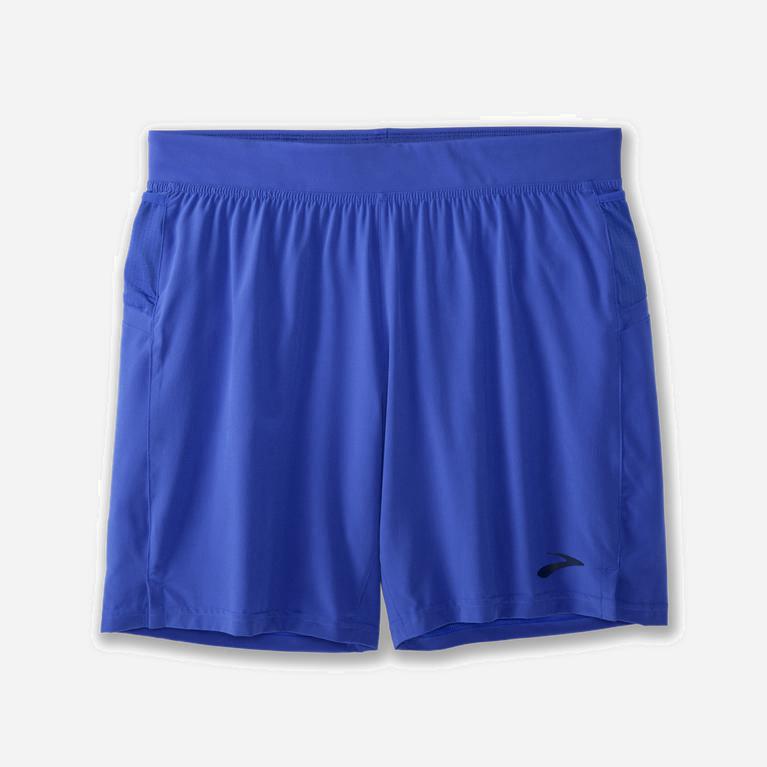 Brooks Sherpa 7 2-In-1 Men's Running Shorts UK Clearance - Amparo Blue (HNICB7082)